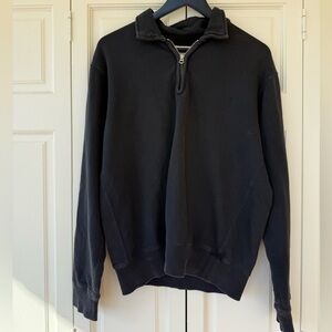 Buck Mason Navy Zip-Up Sweater
